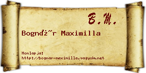 Bognár Maximilla névjegykártya