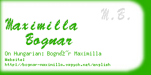 maximilla bognar business card